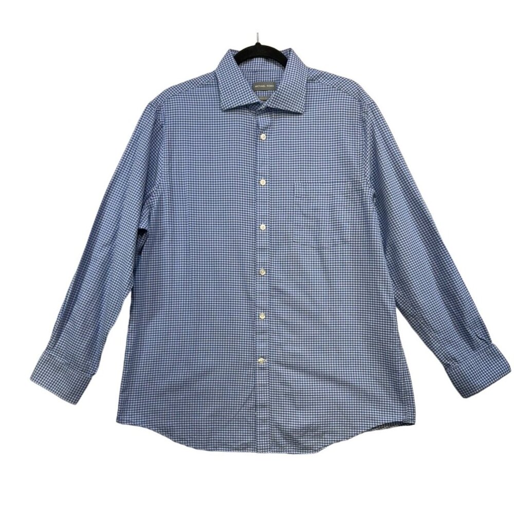 Mens Brooks Brothers Gingham Check Dress Shirt XL Blue White Cotton